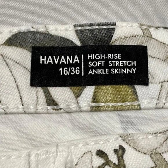Buffalo David Bitton Jeans Women 16/36 White Floral Havana Stretch Ankle Skinny - Picture 10 of 12